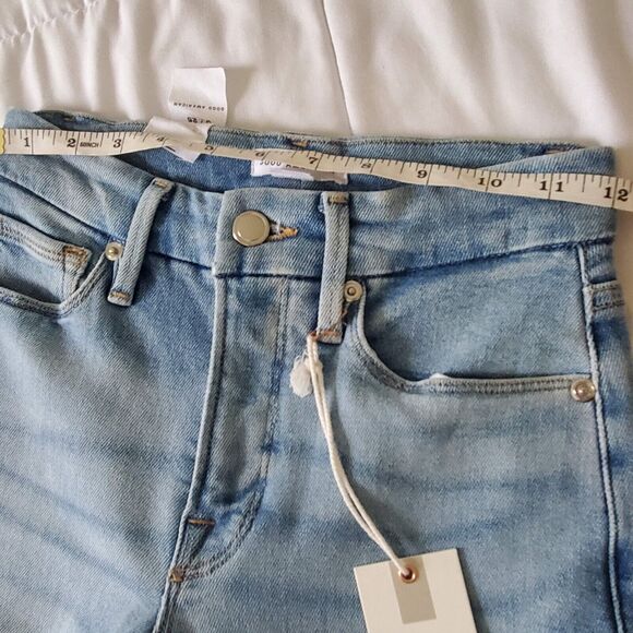 Good American Good Legs Cig Light Wash High Rise Cropped Ankle Jeans Size 0/25 - Picture 6 of 9